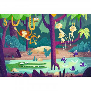 Puzzle Si Joc Expeditie In Jungla, 2X24 Piese - Img 3