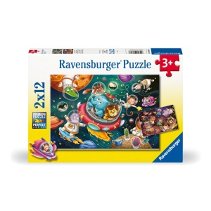 Ravensburger - Puzzle animalute in spatiu 2x12 piese - Img 3