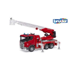 Bruder camion de pompieri Scania Super 560R cu scara pompa de apa si sirena - Img 2