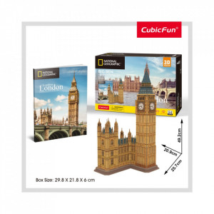 Cubic Fun - Puzzle 3D si Brosura-Big Ben 94 Piese - Img 2