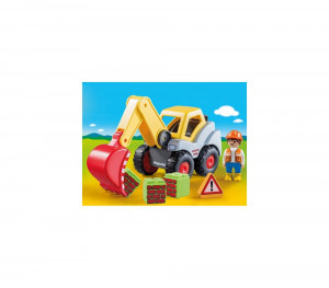 Playmobil - 1.2.3 Excavator Cu Brat Mobil