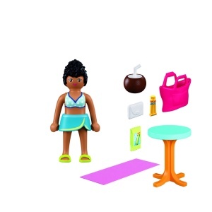 Playmobil - Figurina femeie in vacanta la plaja - Img 2