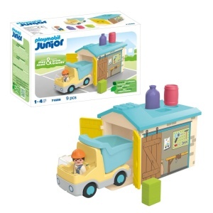 Playmobil Junior - Camion cu garaj de sortare
