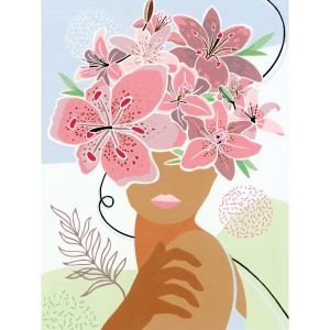Ravensburger - Pictura pe numere Tablou Canvas femeie cu flori in cap - Img 2
