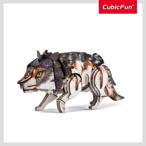 Cubic Fun - National Geographic Animale Salbatice Puzzle 3D Lup Cenusiu 58 piese - Img 4