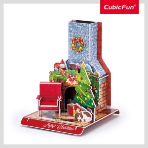 Cubic Fun - Puzzle 3D semineu decorat de Craciun 24 piese - Img 2