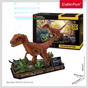 Cubic Fun - Puzzle 3D Velociraptor 63 Piese - Img 2