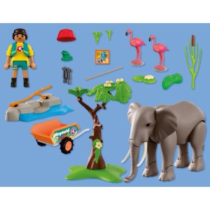 Playmobil - Promo Pack Ingrijitor zoo cu elefant - Img 3