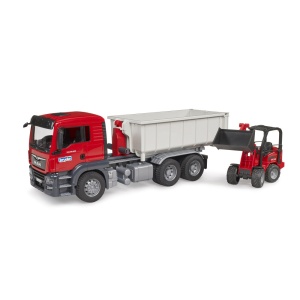 Bruder camion Man TGS cu container roll off si incarcator compact Schaffer - Img 6