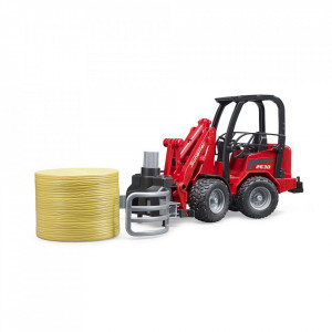 Bruder - Incarcator Compact Schaffer 2630 Cu Graifer Si Un Balot Rotund - Img 3