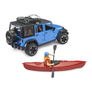 Bruder Jeep Wrangler Rubicon Unlimited cu caiac si figurina - Img 5