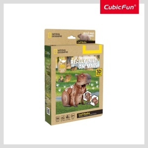 Cubic Fun - National Geographic Animale Salbatice Puzzle 3D Capibara 56 piese - Img 2