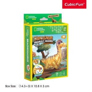 Cubic Fun - National Geographic Dinozauri Puzzle 3D Brahiozaur 54 piese - Img 3