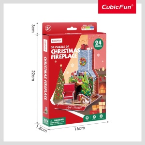 Cubic Fun - Puzzle 3D semineu decorat de Craciun 24 piese - Img 3