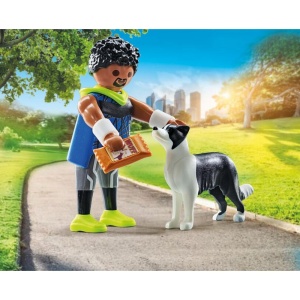 Playmobil - Figurina alergator cu animalut de colectie caine Border Collie - Img 4