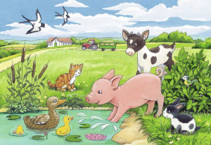 Puzzle Pui De Animale La Ferma, 2X12 Piese - Img 2