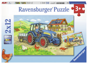 Puzzle Santier Constructii Si Ferma, 2X12 Piese