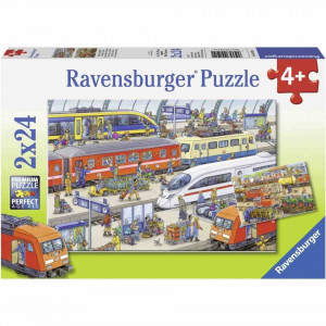 Puzzle Statie De Tren, 2X24 Piese - Img 3