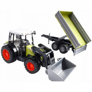 Bruder - Tractor Claas Nectis 267 F Cu Remorca Basculabila - Img 3