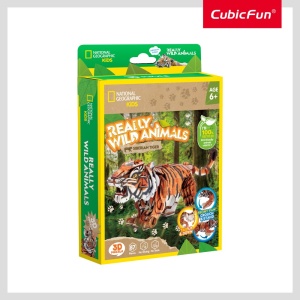 Cubic Fun - National Geographic Animale Salbatice Puzzle 3D Tigru Siberian 87 piese - Img 3