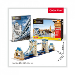 Cubic Fun - Puzzle 3D si Brosura-Tower Bridge 120 Piese - Img 2