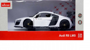Masinuta Metalica Audi R8 Alb Scara 1 La 24 - Img 2