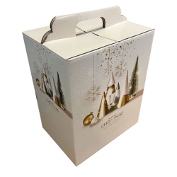 Cutie cadou, design Craciun auriu, 260x140x330 mm - Img 3