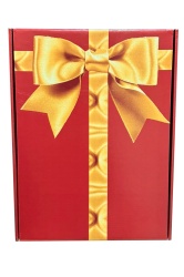 Cutie cadou, design rosu cu funda aurie, 330x240x90 mm - Img 2