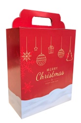 Cutie cadou design Craciun, rosie, 260x140x330 mm