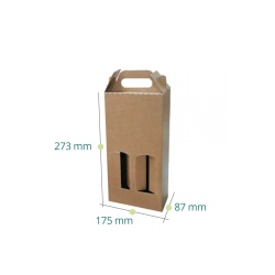 Cutii cadou din carton Kraft pentru 2 sticle de vin