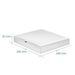 Cutii pizza albe 240 x 240 x 35 mm