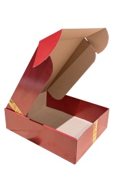 Cutie cadou, design rosu cu funda aurie, 330x240x90 mm - Img 3