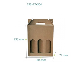 Cutii cadou din carton Kraft pentru 3 sticle de vin