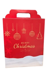 Cutie cadou design Craciun, rosie, 260x140x330 mm - Img 2
