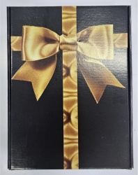 Cutie cadou, design negru cu funda aurie, 330x240x90 mm - Img 2