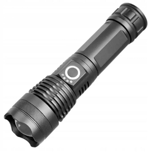 Lanterna tactica cu LED, 2000 lumeni, 4 moduri de iluminare, Negru