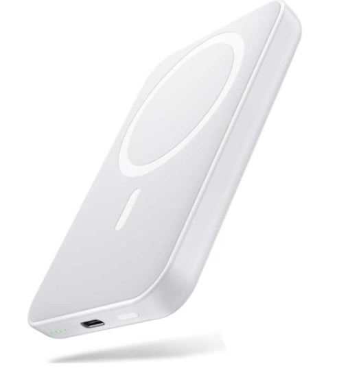 Baterie Externa Portabila, 20 W, Compatibila cu brandul Apple & MagSafe, Incarcare Wireless, Design Modern, Alb