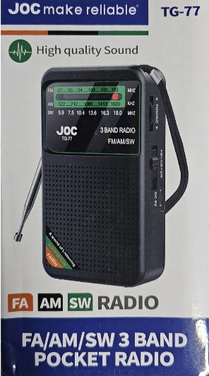 Joc TG77 - Mini Radio de Buzunar, 3W, FM/AM/SW, Acumulator Inclus