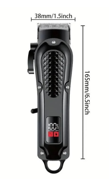 Masina de tuns profesionala cu acumulator, Afisaj LED, 4 gratare, USB, Negru