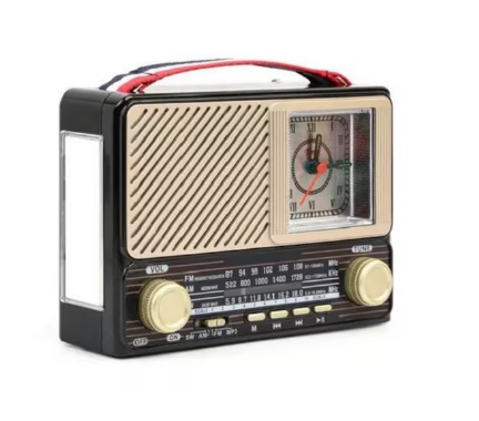 Radio Portabil KTF 1429 FM/AM/SW Bluetooth cu Lanterna si Ceas Retro Style