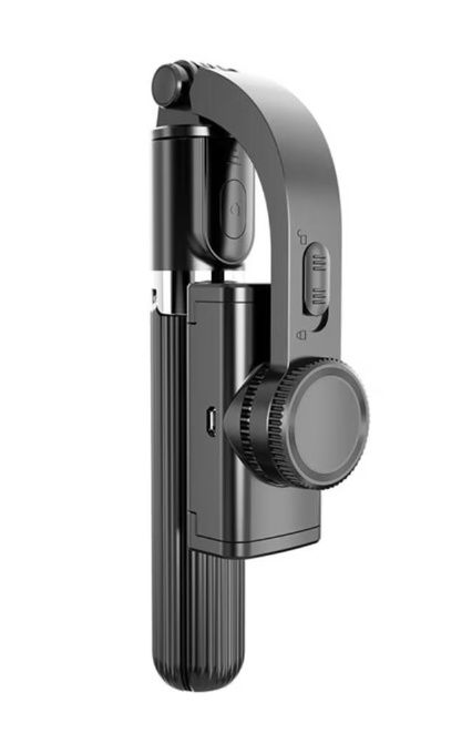 Stabilizator telefon L 08, Control telecomanda, Selfie stick, Trepied, Compatibil cu Andorid/iOS, 86 cm, Negru