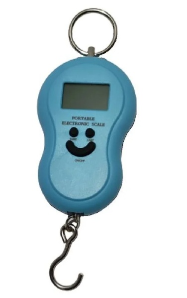 Cantar electronic de mana, Portabil cu afisaj digital iluminat, Albastru