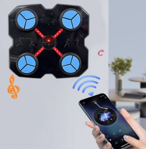 Masina de box inteligenta cu manusi, Muzica, Iluminare, 9 Viteze ajustabile, Montare pe perete, Negru - Img 2