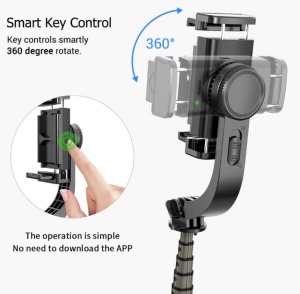 Stabilizator telefon L 08, Control telecomanda, Selfie stick, Trepied, Compatibil cu Andorid/iOS, 86 cm, Negru - Img 5