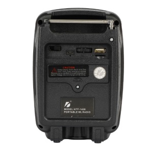 Boxa Portabila Cu Radio si acumulator, Scop®, FM/AM/SW, conexiune Bluetooth, cititor format Mp3 USB/TF, joc de lumini RGB, maro, KTF-1420 - Img 3