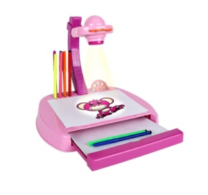 Set masuta desen, proiector, sertar, 24 imagini, 12 markere incluse, roz - Img 6