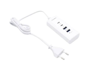 Statie universala Smartix cu incarcare rapida 20W/3.1A, 4 Port-uri 2x USB si 2x Type-C, Indicator LED, Alb