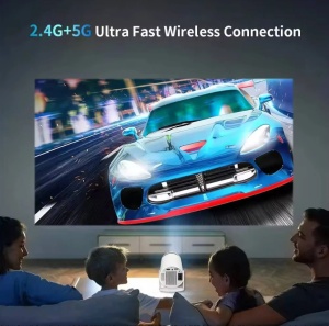 Video proiector Wireless Smartix 6 pentru Jocuri, Full HD 1080P, 2 X Console, WIFI + BT 5.0 Dual Band, 25DB, Ecran mare de 130 inch, Durata de viata foarte lunga, Alb - Img 5