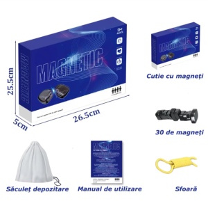 Joc Magnetic Strategic pentru Copii, Set cu 40 de Magneti, Interactiune Parinte-Copil, Dezvoltare prin puzzle, Imbunatatirea concentrarii, maxim 4 Jucatori, Varsta 9+ - Img 4