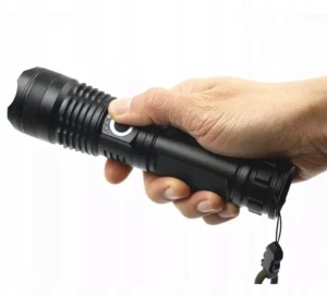 Lanterna tactica cu LED, 2000 lumeni, 4 moduri de iluminare, Negru - Img 2
